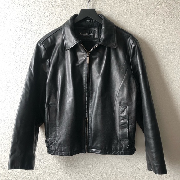 Kenneth Cole Other - Kenneth Cole Black Leather Moto Jacket Sz S